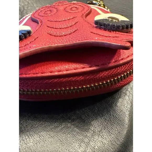 Fossil RED DRAGON 4” Sofia Coin Pouch LLUNAR ROCK Brand New Zip Gold Chain RARE - Picture 10 of 14
